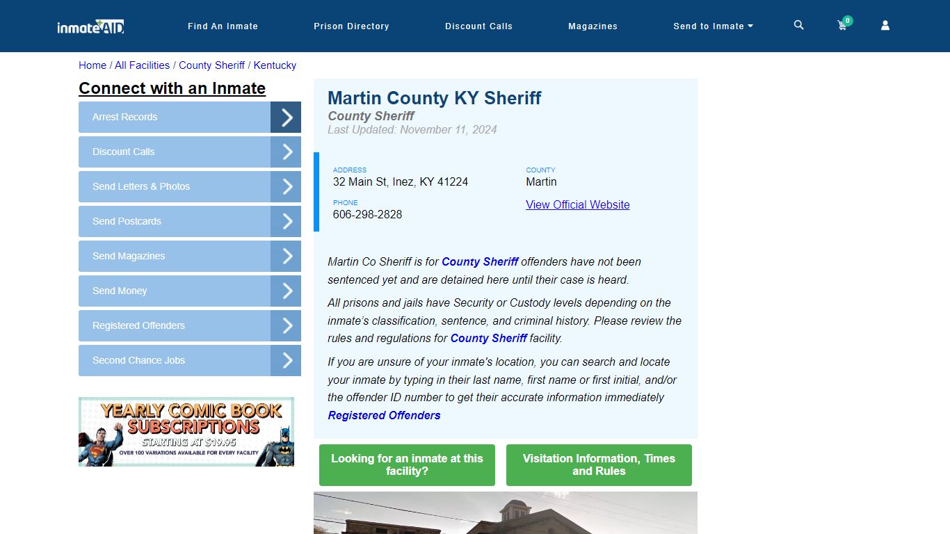 Martin County KY Jail - Inmate Locator